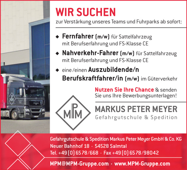 Stellenangebot MPM-Gruppe